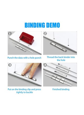 50 Pack Metal File Fastener 8 cm Prong Paper Fasteners with Standard 2 Hole Punch Compressor for Paper File Folder - view 4