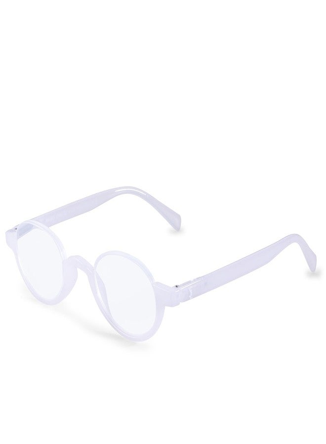 AEC Librarian6 Unisex Reading Glasses +2.75 Power Full Rim Stylish Dual-Tone Plastic Frame Eyeglasses Clear Vision & Comfortable Fit Includes Soft Sleeve Case for Men & Women (FrostedWhite) - Image 1