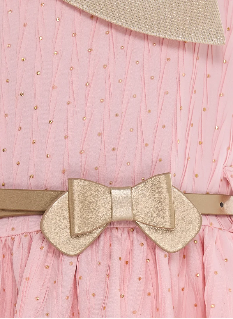 victor and jane Collared Fit-and-Flare Dress
