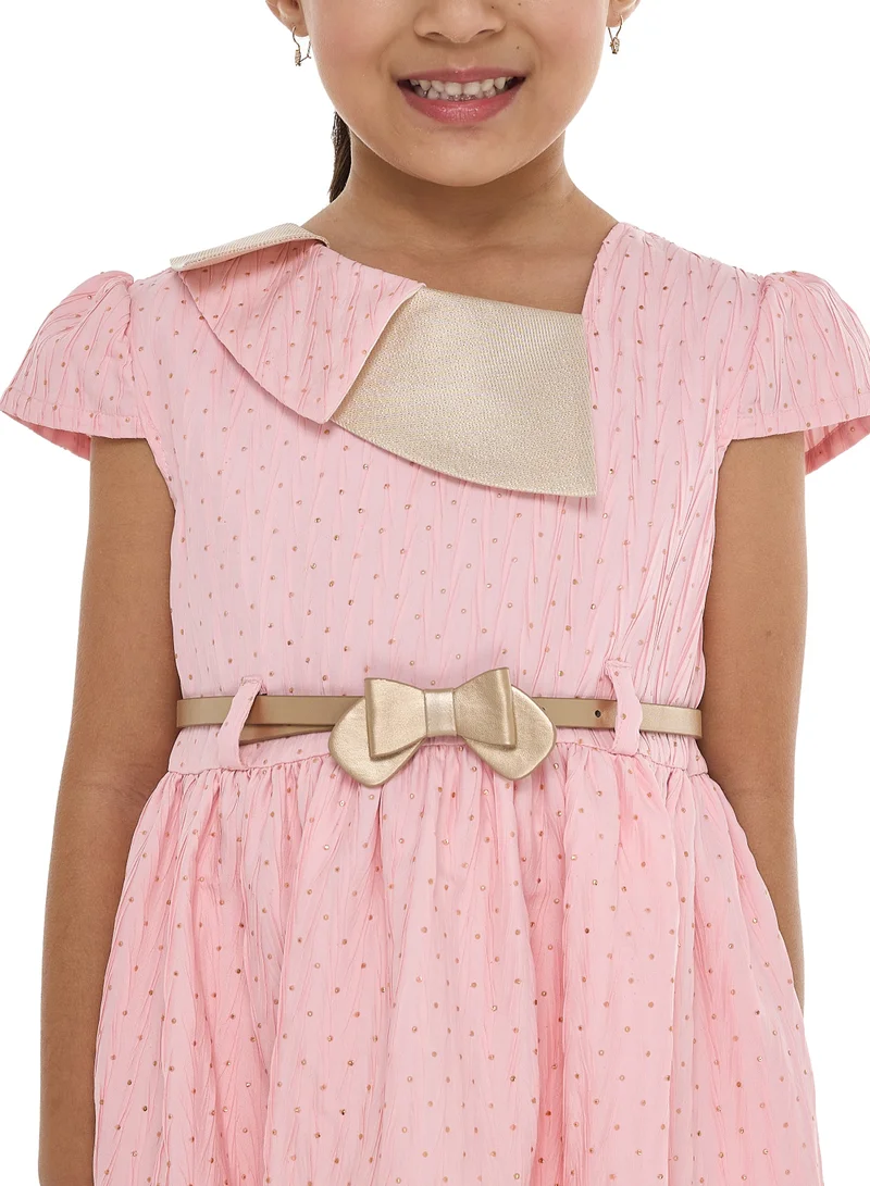 victor and jane Collared Fit-and-Flare Dress