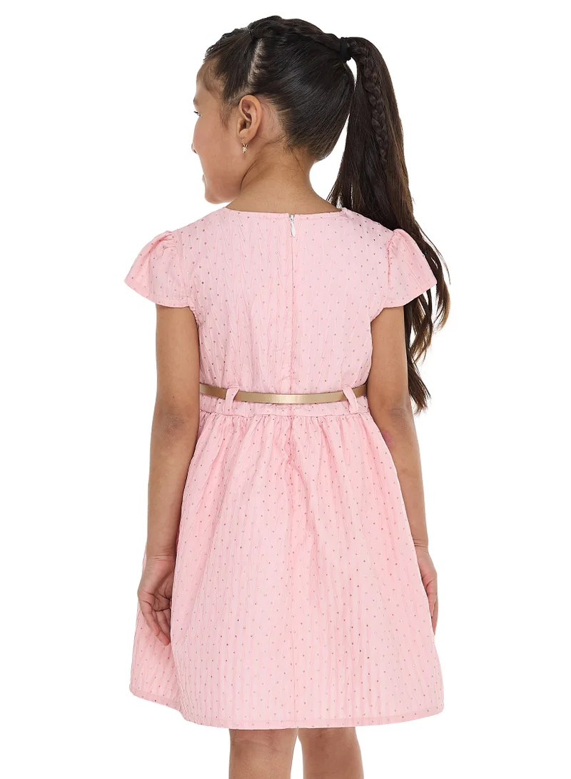 victor and jane Collared Fit-and-Flare Dress