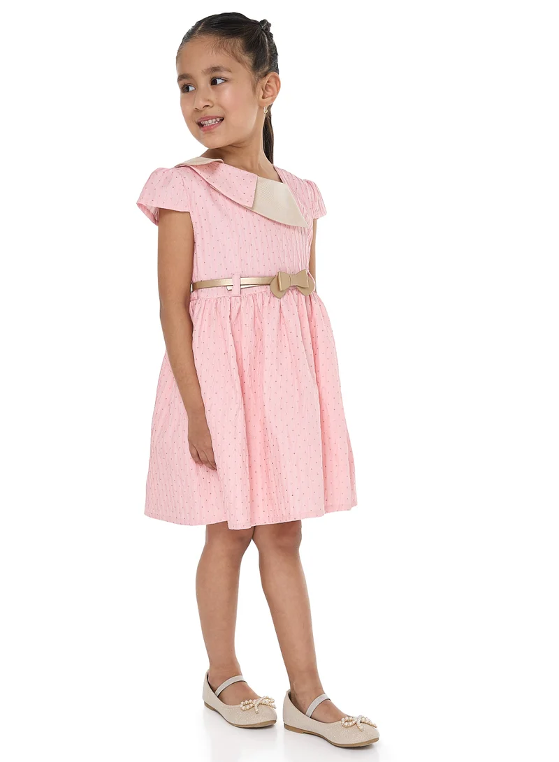 victor and jane Collared Fit-and-Flare Dress