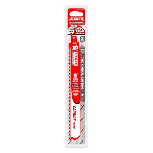 Diablo Steel Demon Carbide Teeth Reciprocating Saw Blades for Thick Metal - 50x Longer Cutting Life - 9" Length, 8 TPI, 3-Pack - DS0908CF3 - Image 2