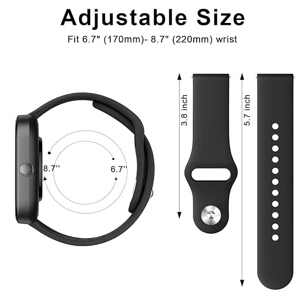FCS Silicon 22mm Watch Strap For Fossil Gen 5 Julianna (Black) - Image 4
