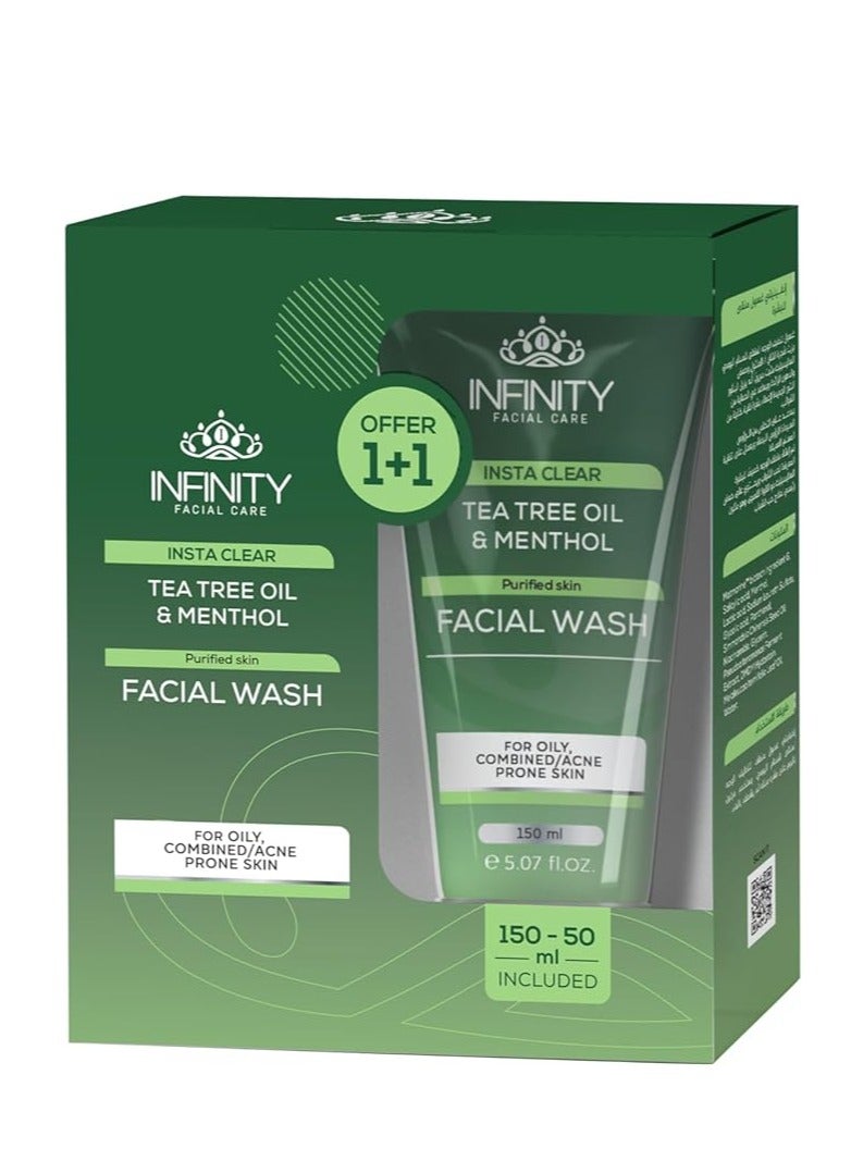 إينفينيتي انفنيتي انستا كلير غسول للبشرة المختلطة 150 مل + 50 مل