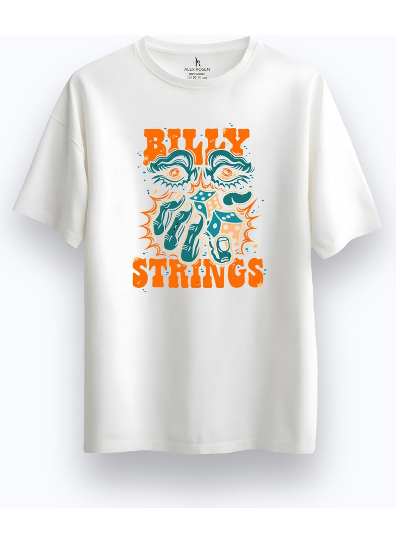Alex Rosen Oversize Crew Neck Printed Short Sleeve White T-Shirt  - Image 1