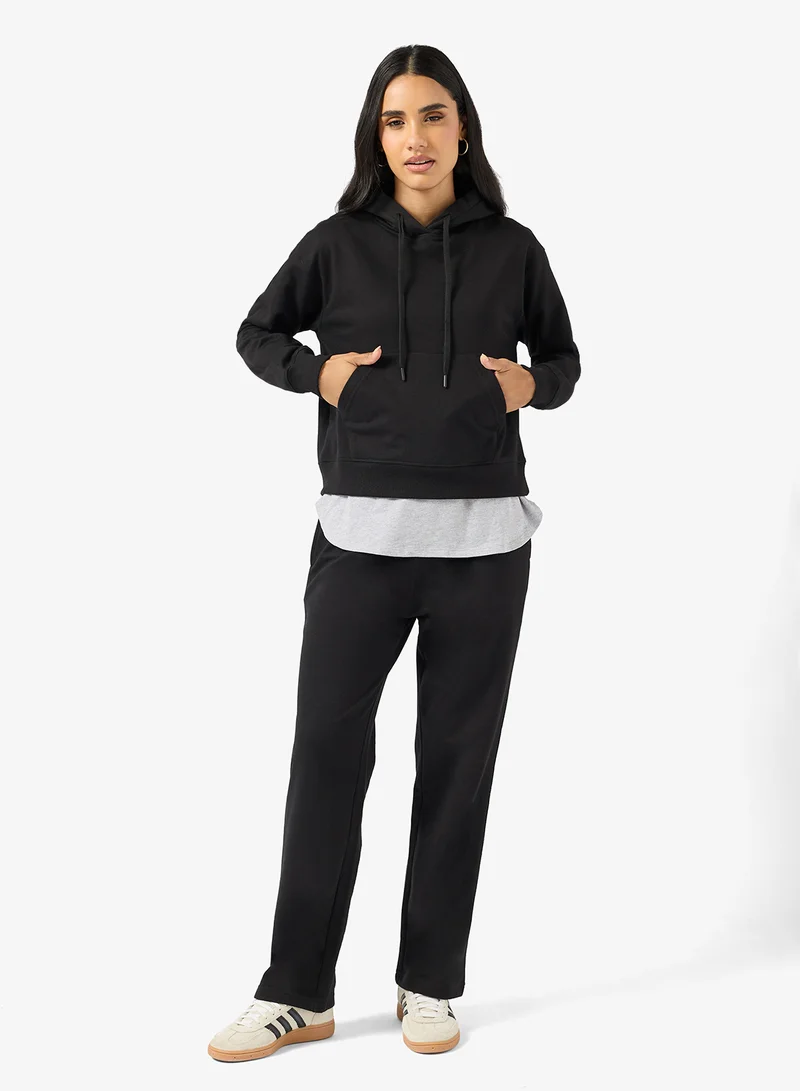 Ginger Basics Hooded Sweatshirt & Wide Leg Sweatpant Set