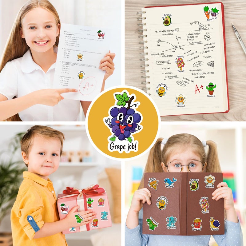 D-FantiX 800PCS Punny Teacher Sticker for Student, D-FantiX Motivational Reward Stickers for Kids Classroom, Must Have Essentials for Teachers Elementary, Positive Encouragement Stickers Home School Supplies - Image 3