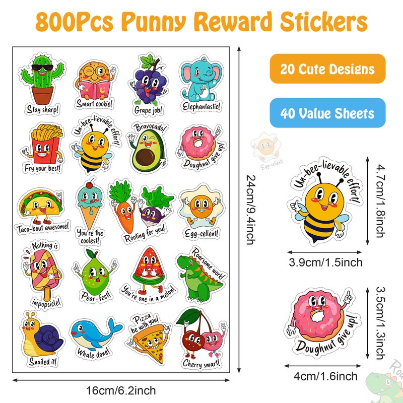 D-FantiX 800PCS Punny Teacher Sticker for Student, D-FantiX Motivational Reward Stickers for Kids Classroom, Must Have Essentials for Teachers Elementary, Positive Encouragement Stickers Home School Supplies - Image 4