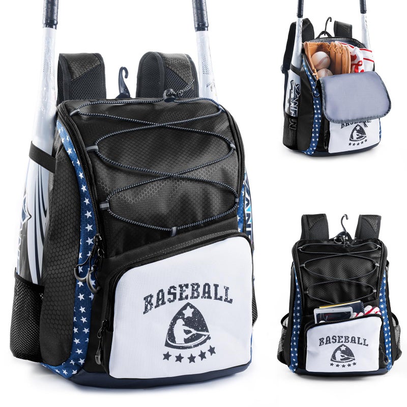 VIGEGARI Kids Baseball Bag for Boys 8-12 - Baseball Backpack for Boys 5-8 - Girls Softball Bag - Youth Baseball Bag for T-Ball, Softball Equipment, Baseball Gear, Bat Bag for Boys, Girls - Image 1