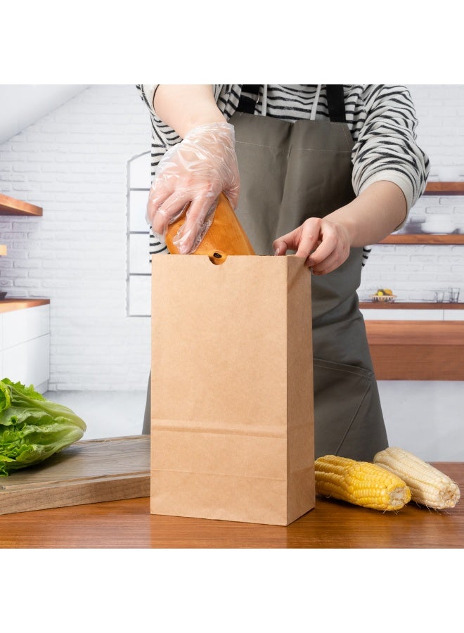 Restaurantware Bag Tek 12 LB Disposable Lunch Bags, 100 Sturdy Take-Out Bags - Flat Bottom, Great For Restaurants, Cafes, And Bakeries, Brown Kraft Popcorn Bags,  - Image 3