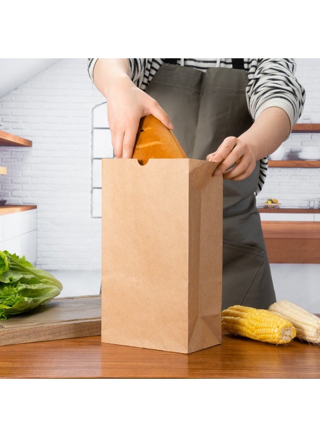 Restaurantware Bag Tek 12 LB Disposable Lunch Bags, 100 Sturdy Take-Out Bags - Flat Bottom, Great For Restaurants, Cafes, And Bakeries, Brown Kraft Popcorn Bags,  - Image 4