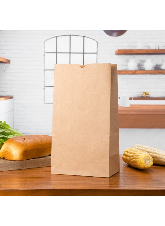 Restaurantware Bag Tek 12 LB Disposable Lunch Bags, 100 Sturdy Take-Out Bags - Flat Bottom, Great For Restaurants, Cafes, And Bakeries, Brown Kraft Popcorn Bags,  - Image 2