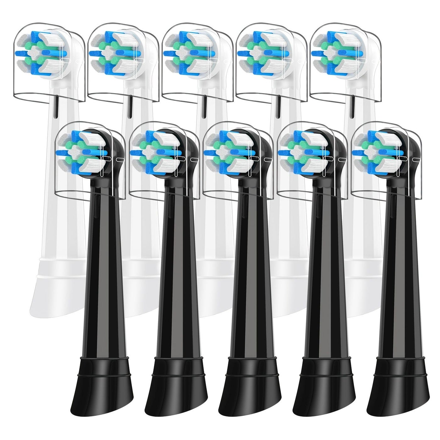15 Pack Replacement Brush Heads For Sonic Toothbrush Medium Bristles Compatible With Oral B IO Series 2 3 4 5 6 7 8 9 10 Black