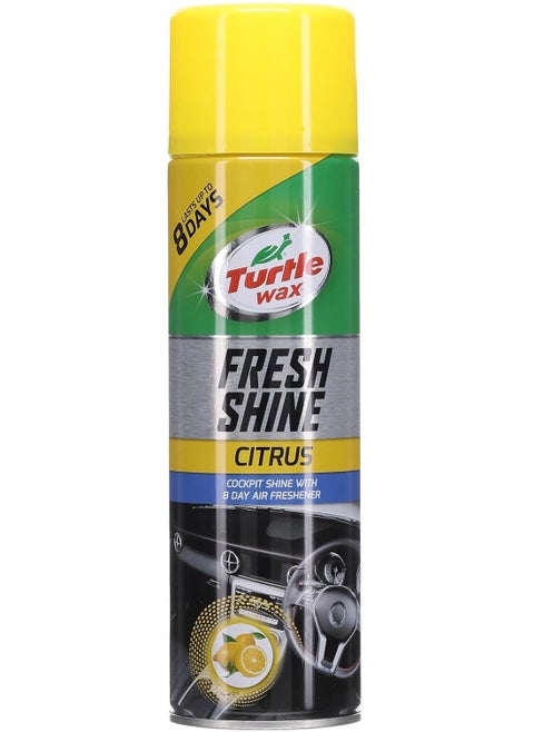 Dashboard and Interior Plastic Shine with Citrus Air Freshener – Lasts Up to 8 Days – 500ml