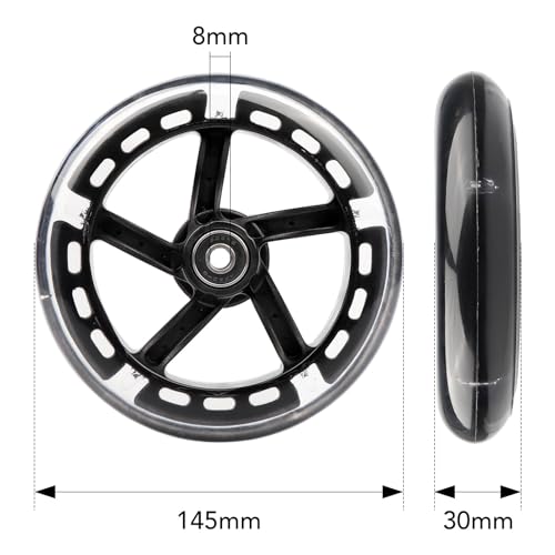 Gladeer FrontRear Swing Wiggle Scooter 145mm White Flashing PU Replacement Wheels for 3Wheeled Y Fliker A3 B3 C3 SP3 F3 Lift Scooter 2 - Image 3