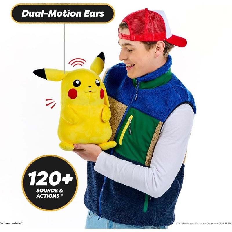 Wow! Stuff - Puppetonics Pokemon Pikachu Interactive Plush Toy with 120+ Sounds and Actions - POK-1001 - Image 4