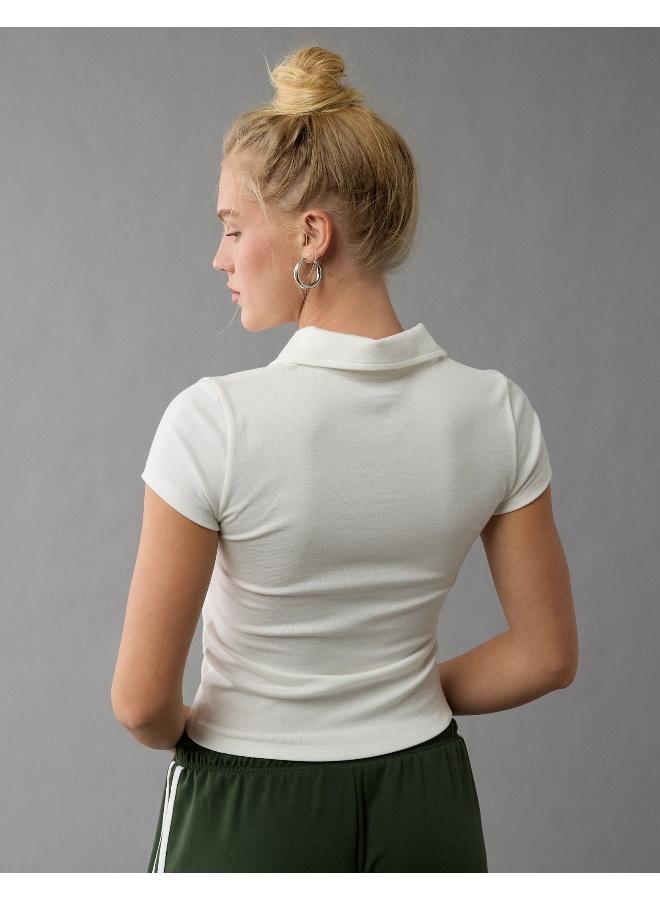 American Eagle AE Polo Hey Baby Tee - Image 4