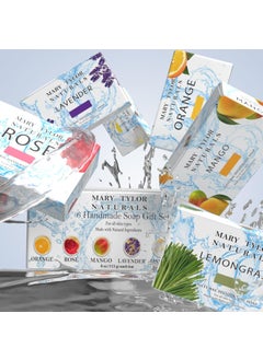 Mary Tylor Naturals Natural Soap Bar 6 Set  Gift Set Variety Pack for Men  Women  Face and Body Soap  Orange Rose Mango Lavender Jasmine Lemongrass  4 oz each Bar Hand Made