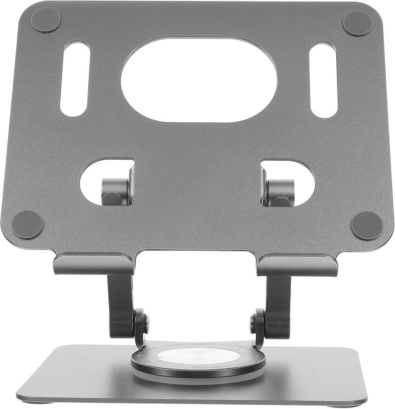 Adjustable Aluminum Tablet Holder Stand 360° Rotatable Foldable Desktop Bracket Compact Tablet Holder for Home and Kitchen Use, Gray - Image 1