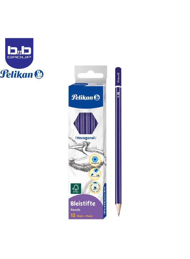 Pelikan HB Hexagonal Wooden Pencils, 4-Pack,Each box 12pcs Non-Toxic and Eco-Friendly, Perfect for Kids & Students, Smooth Writing for School & Drawing - Image 3