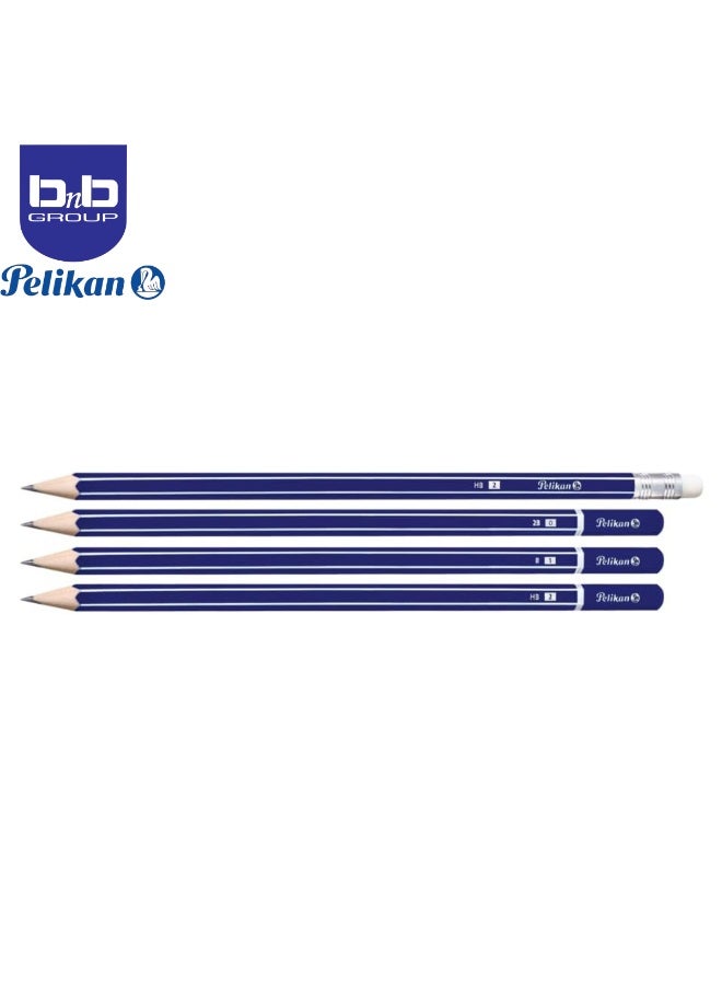 Pelikan HB Hexagonal Wooden Pencils, 4-Pack,Each box 12pcs Non-Toxic and Eco-Friendly, Perfect for Kids & Students, Smooth Writing for School & Drawing - Image 2