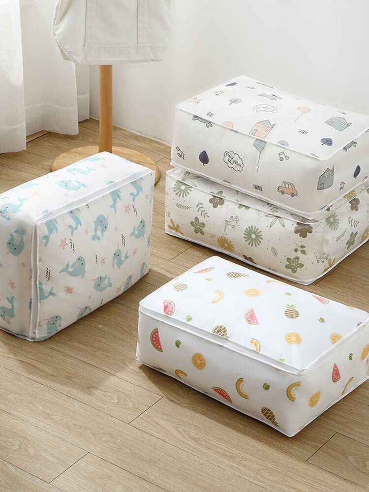 LENDZEE Storage Organizer Moisture Proof Mildew Proof Dust Proof Quilt Storage Bags for Storing Quilts Coats Jackets Home Use Pillows Blankets Underbed Storage Bag 3PACK - Image 1