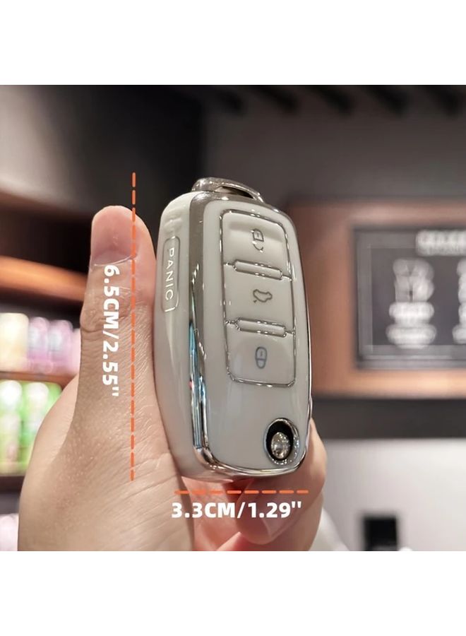 غطاء مفتاح TPU أزرق لحامل جهاز التحكم عن بعد بفتح بدون مفتاح 4 أزرار - Image 3