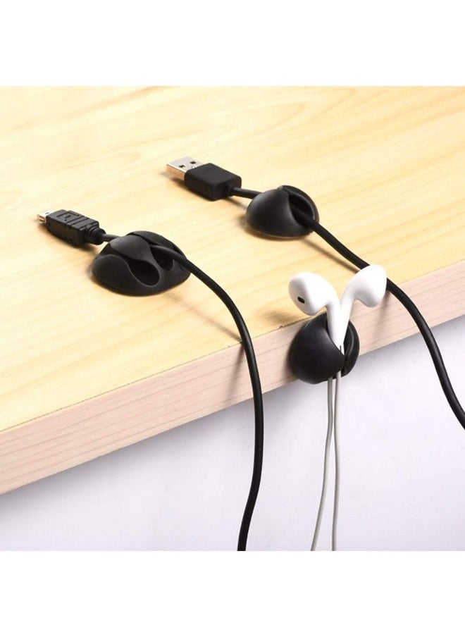 Beauenty 10 pcs Cable Holder Clips Silicone Adhesive Cable Management Cord Organiser White Cable Tidy Clips for Desk Wall home office USB Charging Wire Organization  - Image 2