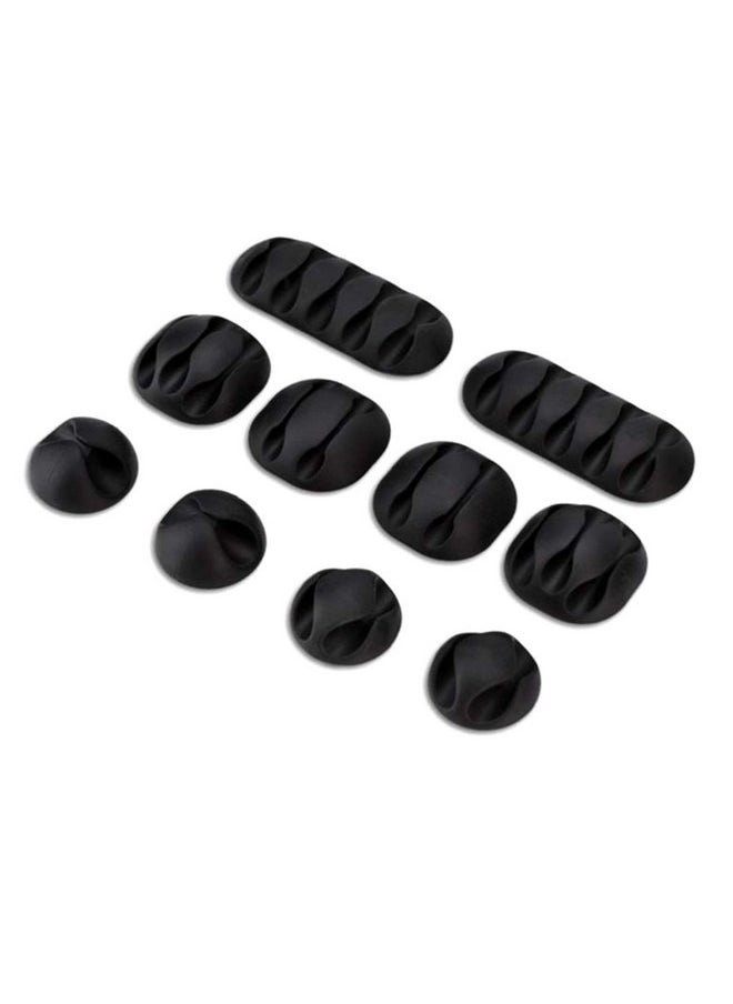 Beauenty 10 pcs Cable Holder Clips Silicone Adhesive Cable Management Cord Organiser White Cable Tidy Clips for Desk Wall home office USB Charging Wire Organization  - Image 1