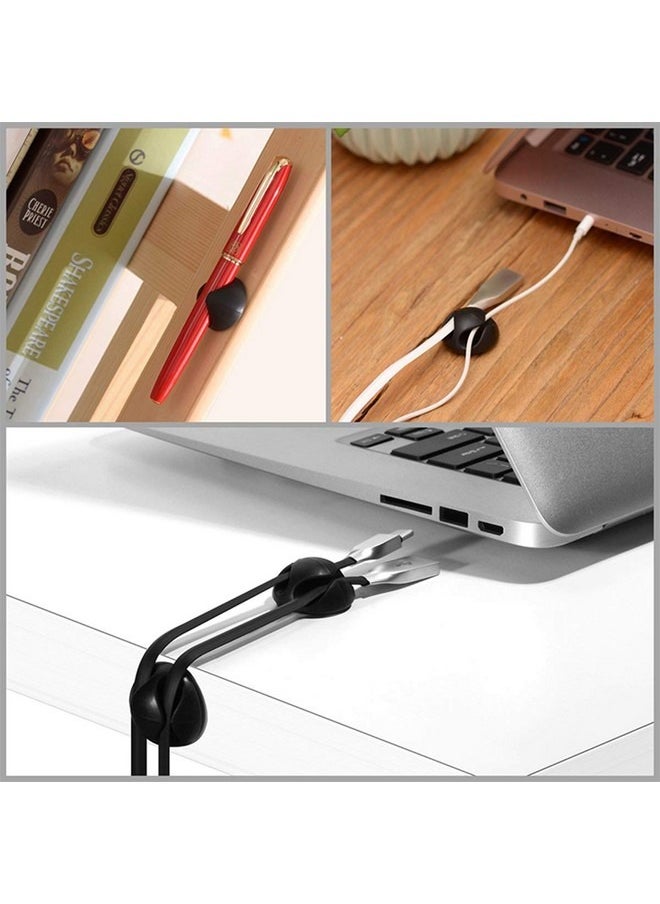 Beauenty 10 pcs Cable Holder Clips Silicone Adhesive Cable Management Cord Organiser White Cable Tidy Clips for Desk Wall home office USB Charging Wire Organization  - Image 3