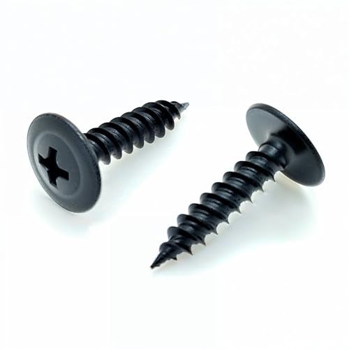 BCP Fasteners #8 x 3/4", 100 Qty Phillips Small Black Modified Truss Head Screws, Deep Thread Sharp Point, Carbon Steel Black Phosphate Coated Self-Tapping Screws for Wood & Metal (BCP1078) - Image 1
