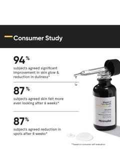 MINIMALIST Minimalist Vitamin C Face Serum With Vit E  Ferulic Acid For Glowing Skin  Advanced Brightening Formula With Power of Vit C  E Ferulic Acid  Fullerenes  - Image 2