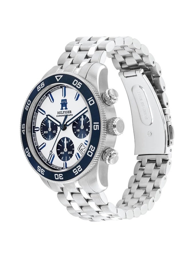 Tommy Hilfiger TH85 Men’s Analog Watch – White Dial, Silver Stainless Steel Strap, Quartz Movement (1792157) - Image 5