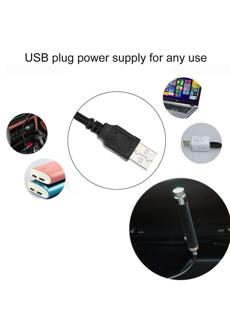 ELTRAZONE Upgrade Car USB Star Night Lights Interior Ceiling Lights Romantic Atmosphere Stary Light Projector with 3 Pattern Lens for Bedroom Camping Party Decor Light Red - Image 3