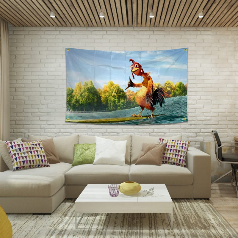 BIiaiue Chicken Flag Funny Poster Durable Man Cave Wall Flag with 4 Brass Grommets 3x5 Feet Tapestry for College Dorm Room Decor,Outdoor,Bedroom, Parties gifts, travel, filming,events,festivals.. high-resolution banner - Image 3