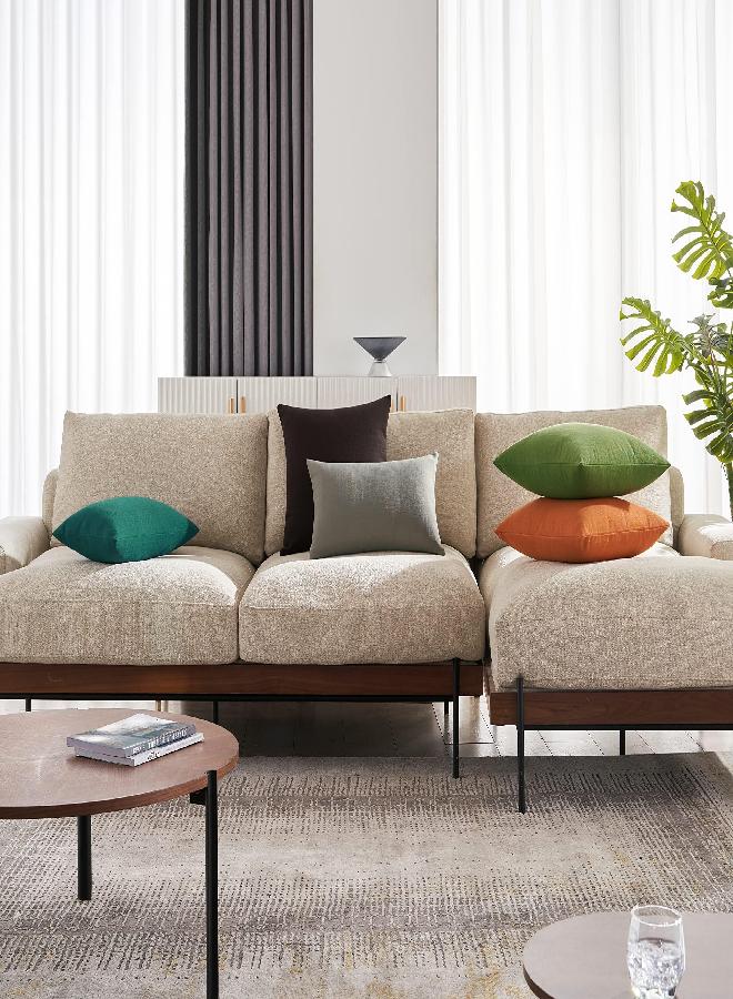 Mixhug Decorative Linen Throw Pillow Covers, Farmhouse Cushion Covers for Couch and Bed, Coffee Brown, 18 x 18 Inches, Set of 2 - Image 2