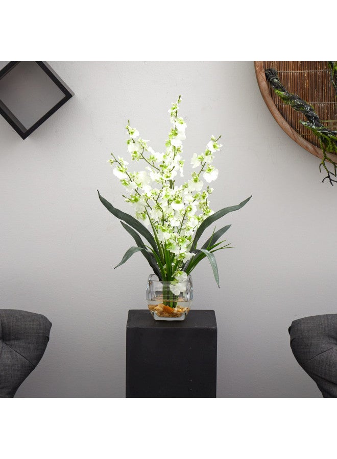 Nearly Natural Nearly Natural 1119-GR Dancing Lady Orchid Liquid Illusion Silk Flower Arrangement, Green,30" x 9" x 7.5"  - Image 2
