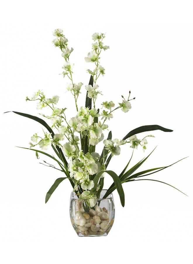 Nearly Natural Nearly Natural 1119-GR Dancing Lady Orchid Liquid Illusion Silk Flower Arrangement, Green,30" x 9" x 7.5"  - Image 1