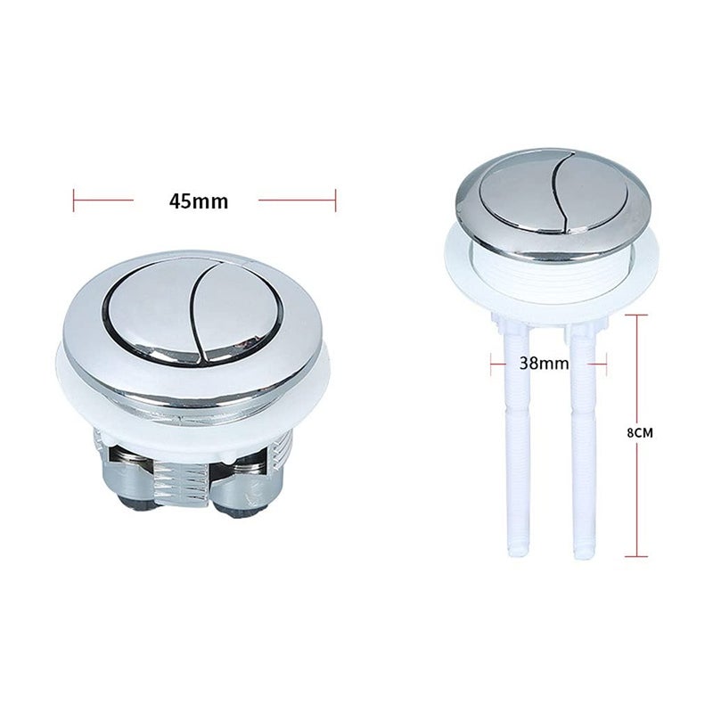 Dual Push Button Toilet Flush Valve Set 38cm Durable Plastic Water Efficient - Image 3