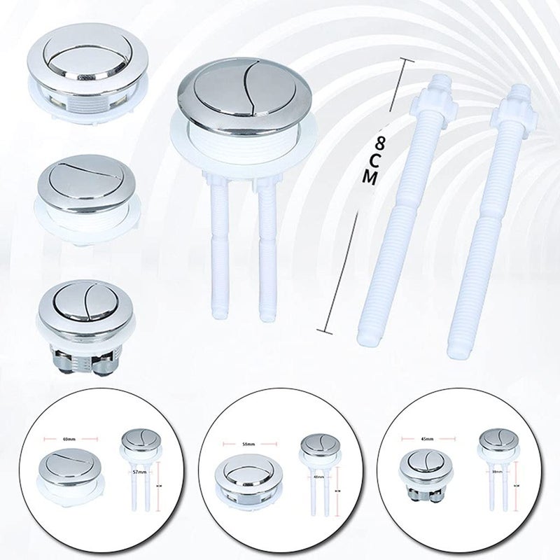 Dual Push Button Toilet Flush Valve Set 38cm Durable Plastic Water Efficient - Image 5
