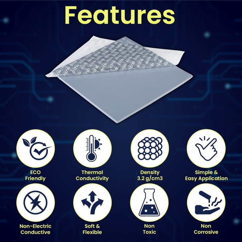 Gelid Solutions GP-Extreme 12W-Thermal Pad 120x120 Excellent Heat Conduction, Ideal Gap Filler. Easy Installation (120x120x2.0) - Image 4