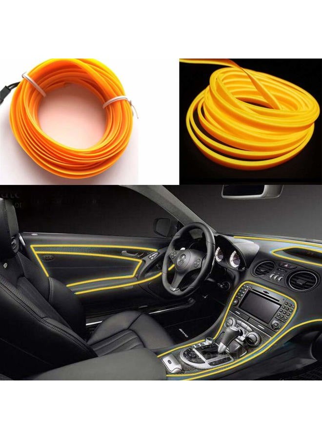 ABALDI El Wire Car Interior Neon Light, Ambient Lighting Kits for Car Decoration(5m/16ft, Yellow) - Image 1