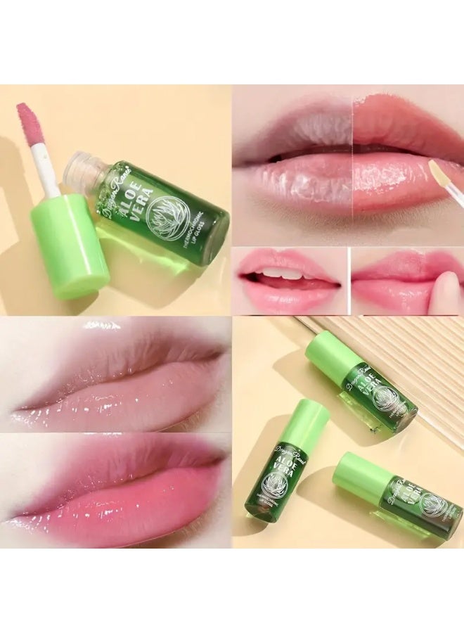 Dragon Ranee لمعان الشفاه المتغير اللون من الألوة فيرا، مرطب ومغذي غير لاصق، لمسة شفاه طويلة الأمد ومقاومة للماء، أحمر شفاه سائل شفاف يتغير لونه حسب درجة الحرارة، مستحضرات العناية اليومية بالشفاه هدايا عيد الحب تحتوي على سكوالان نباتي - Image 5