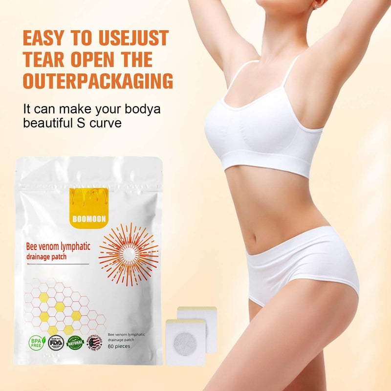 KLIFE 60PCS Bee Venom Navel Patches, Bee Venom Lymphatic Drainage Navel Patches, Bee Venom Navel Patches for Women & Men(60pcs/1 Bags) - Image 4