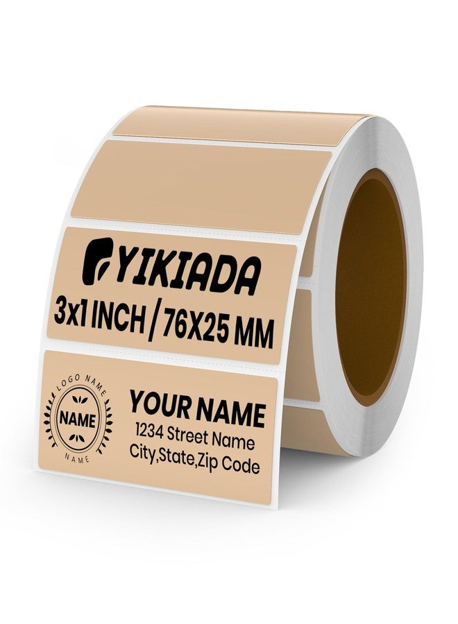 YIKIADA Khaki Thermal Labels 1 × 3 Inch Waterproof Vinyl Stickers 500 PCS - Image 1