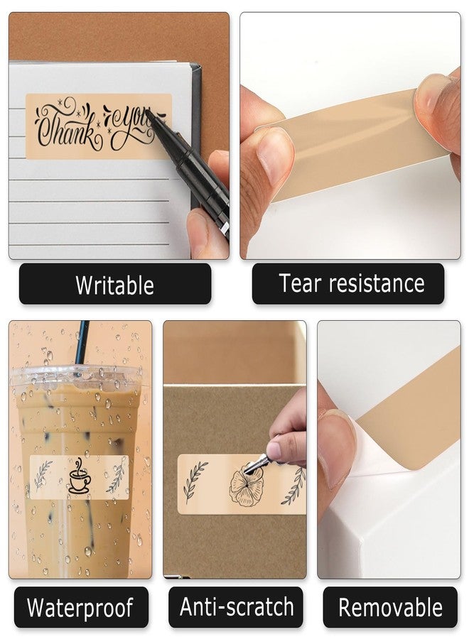 YIKIADA Khaki Thermal Labels 1 × 3 Inch Waterproof Vinyl Stickers 500 PCS - Image 3