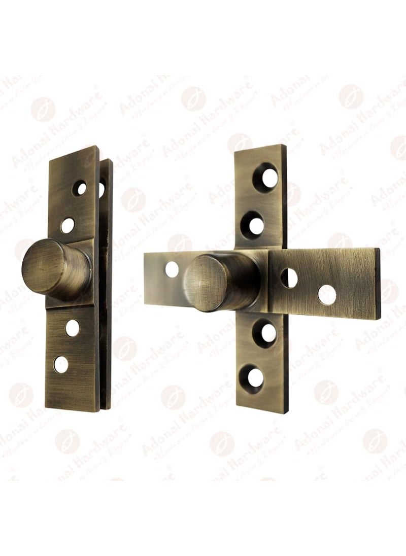 Adonai Hardware Adonai Hardware Azekah 360 Degree Rotation Brass Pivot Hinge 290 Antique Brass Central Axis Supplied as 2 Pieces per Pack  - Image 5