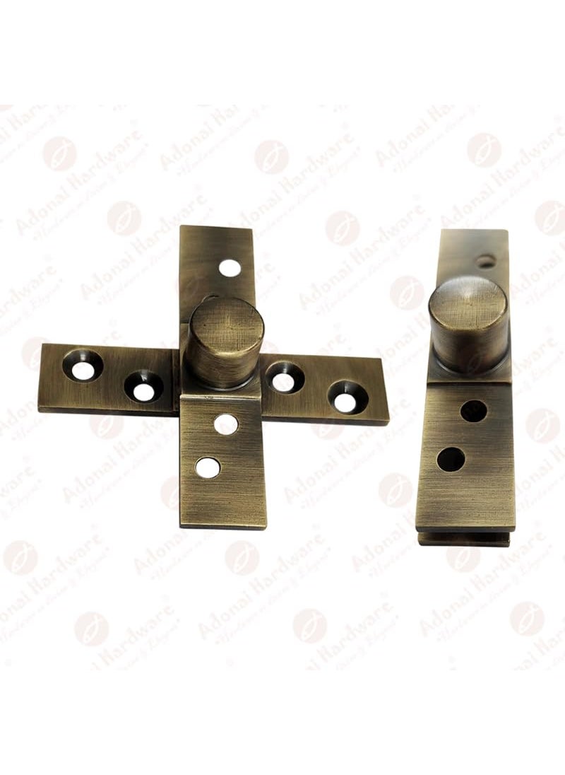 Adonai Hardware Adonai Hardware Azekah 360 Degree Rotation Brass Pivot Hinge 290 Antique Brass Central Axis Supplied as 2 Pieces per Pack  - Image 3