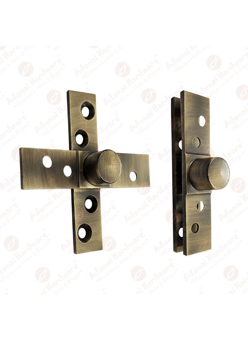Adonai Hardware Adonai Hardware Azekah 360 Degree Rotation Brass Pivot Hinge 290 Antique Brass Central Axis Supplied as 2 Pieces per Pack  - Image 4